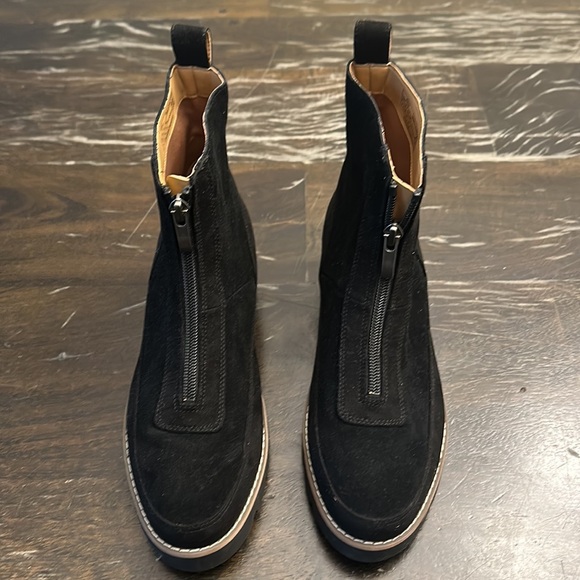 NEW $170 VIONIC Estilo Black Suede Zip waterproof fall ankle boots women size 6 - Picture 5 of 7